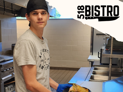 student in kitchen student in kitchen