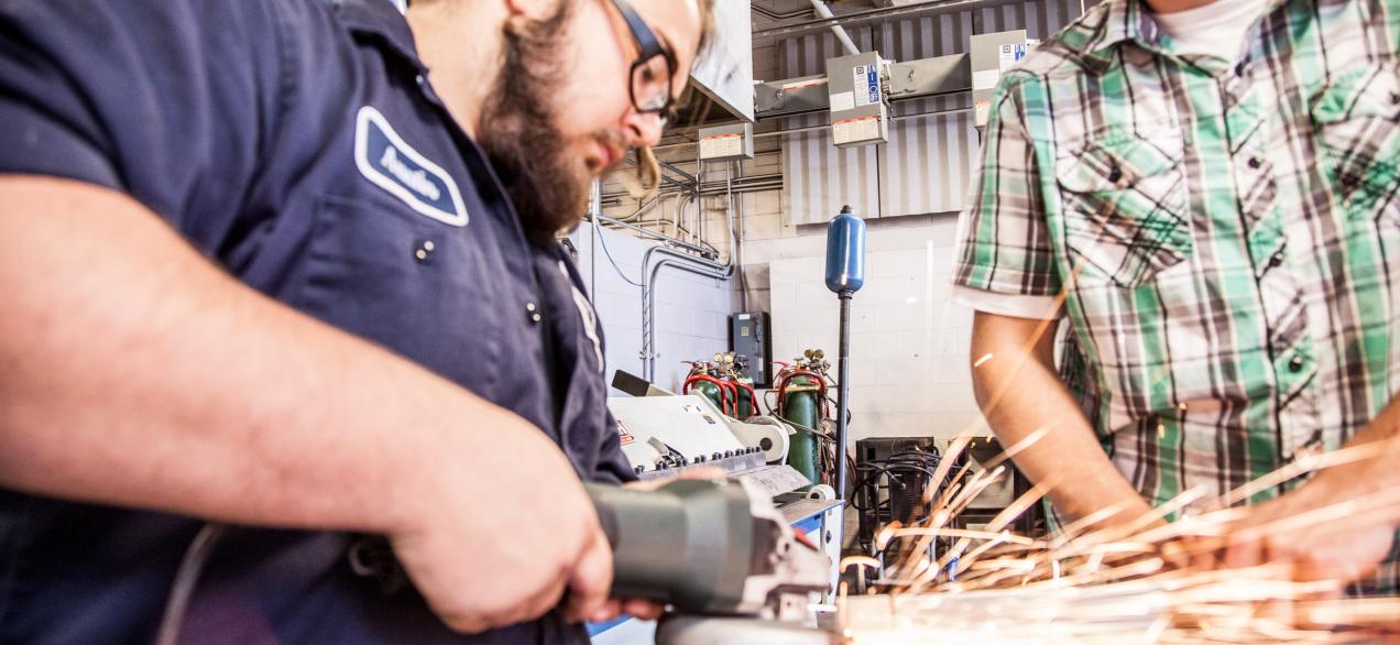 person welding